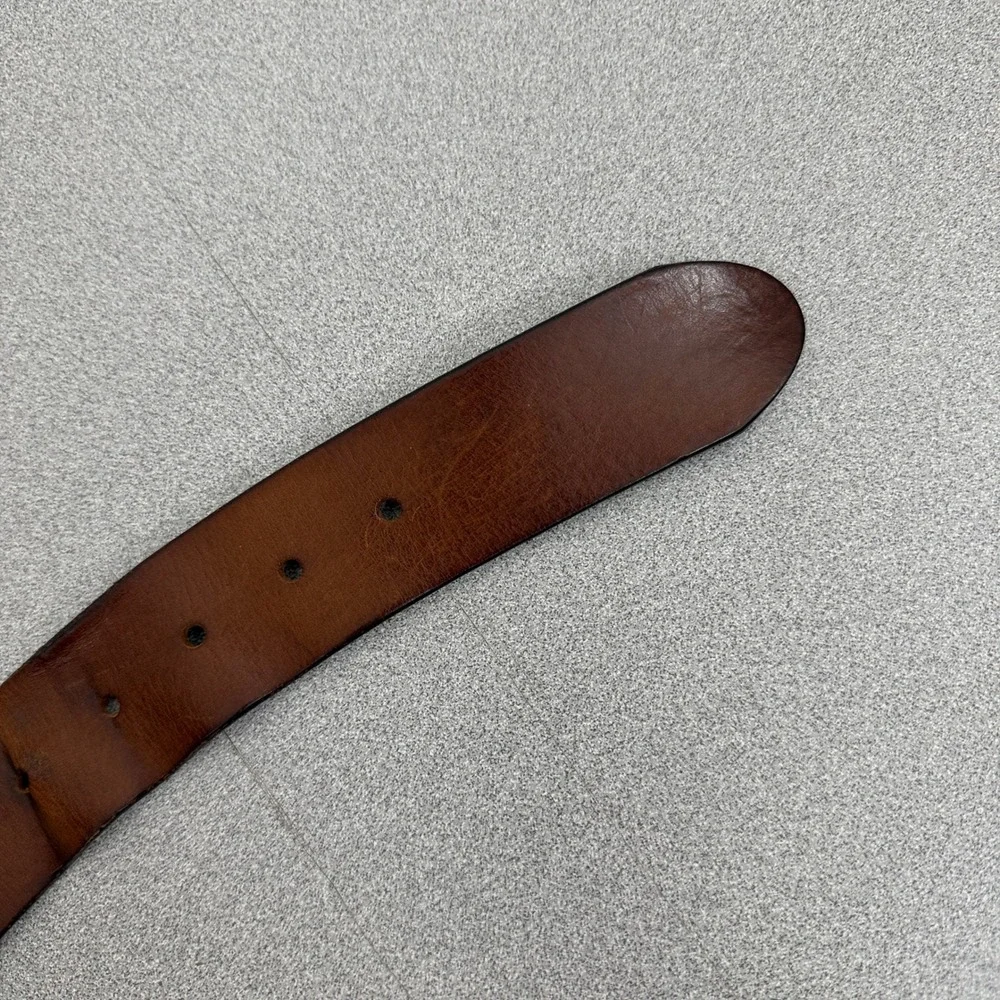 W. Kleinberg Belt Mens 40 Brown Leather Made in Italy Classic Distressed 1.5